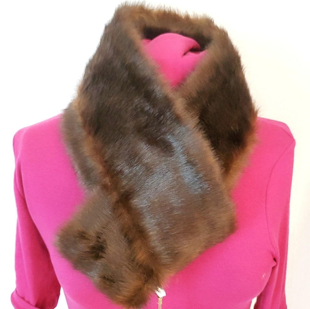 New Brown Faux Fur Infinity Luxury Scarf